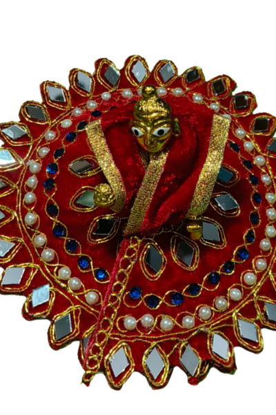 Premium Laddu Gopal Dress with Designer Stone Work Aasan – Velvet Krishna Poshak Set (Set of 6, Festive Collection)