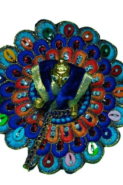 Handcrafted Laddu Gopal Dress Set with Decorative Poshak Aasan – Designer Bal Gopal Shringar & Puja Decoration (Set of 6, Multicolor)