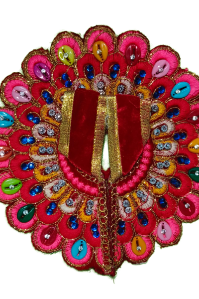 Handcrafted Laddu Gopal Dress Set with Decorative Poshak Aasan – Designer Bal Gopal Shringar & Puja Decoration (Set of 6, Multicolor)