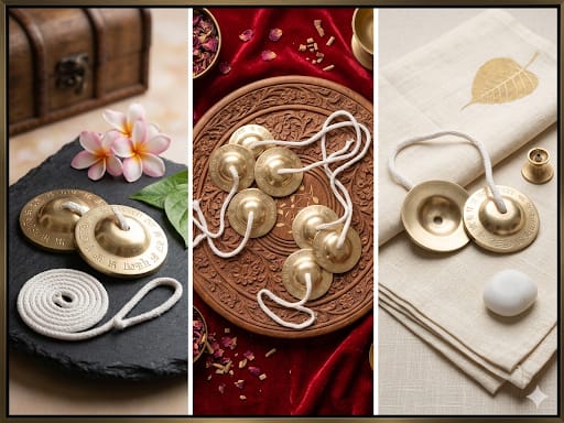 Premium Manjeera – Traditional Indian Hand Cymbals for Bhajan, Kirtan & Meditation