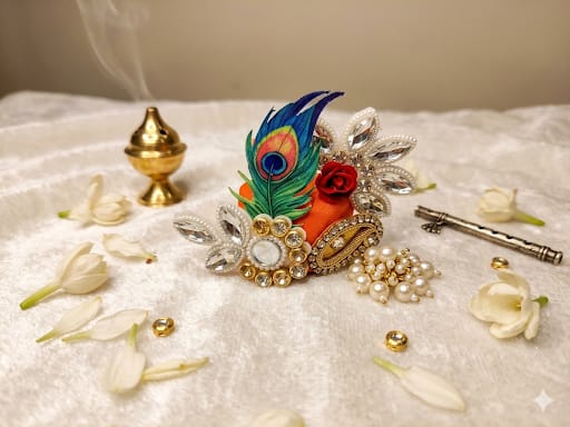 Premium Laddu Gopal Ji Pagdi (Designer Handmade Mukut for Bal Gopal | Soft Fabric Krishna Pagdi for Daily & Festival Use) - Image 4